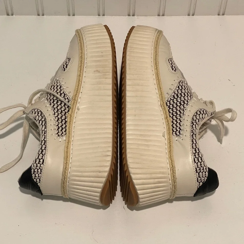 Dolce Vita Women's Platform Sneakers Espadrille Trimmed‎ Lace-Up Shoes Size 8